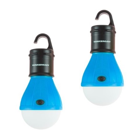 Leisure Sports 2-pack Portable LED Hanging Tent Light Bulb with 3 Settings and 60 Lumen for Camping  Hiking (Blue) 156057QIE